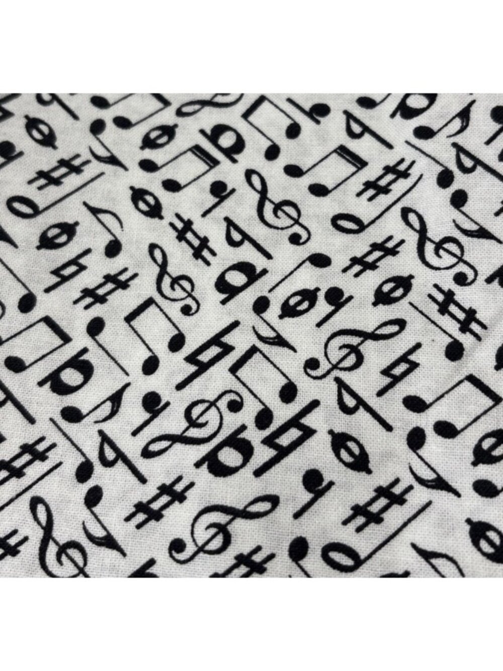 Musical Notes Fabric Cotton 16x44" Black Notes on White JoAnn Craft - Picture 4 of 14